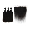 Vendor 3 Bundles Straight Wave Brazilian Virgin Human Hair Bundles With Lace Frontal