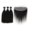 Vendor 3 Bundles Straight Wave Brazilian Virgin Human Hair Bundles With Lace Frontal