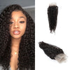 Mink Brazilian Virgin Human Hair Kinky Curly Bundles With Lace Frontal Closure 8A Grade Virgin Unprocessed