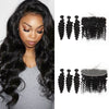 Grade 9a virgin 3 Bundles Deep wave peruvian hair bundles with 13*4 Lace frontal