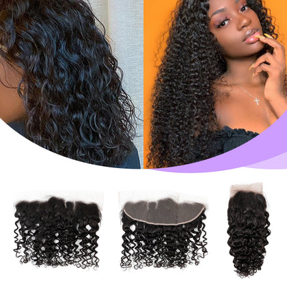 3 bundles curly huamna hair with 13*4 frontal