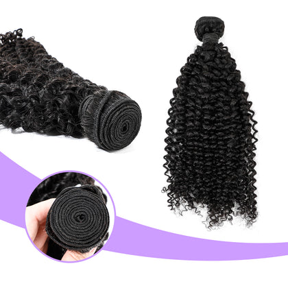 Malaysian Real Human Hair Kinky Curly High Quality Cuticle Aligned Human Hair Bundles In Hair Extension