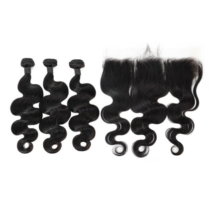 Unprocessed Virgin Brazilian Hair Natural Body Wave Hair Bundles With Frontal Virgin Indian Human Hair Weaving