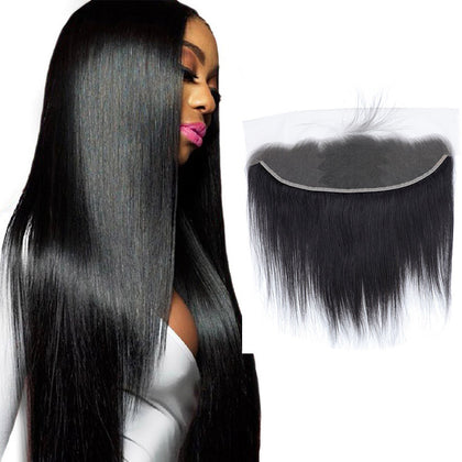 Human Hair Straight Wave Virgin Hair Bundles With 13*4 Lace Frontal