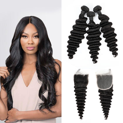 Wholesale Unprocessed Virgin Cuticle Aligned Deep Virgin Hair 3 Human Bundles With Lace Frontal