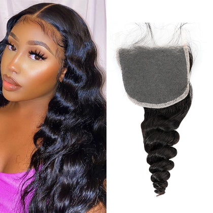 Soulbrauty Cuticle Aligned Loose Wave Double Weft With Closure Soft Virgin Hair Weave