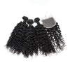 Unprocessed Curly Real Human Honey Bonde  Hair Bundles With Closure