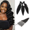 Hot Selling Brazilian Virgin Hair Bundles With Lace Closure Deep Curly Hair Extension