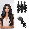 Brazilian Human Hair Bundles With Closure Virgin 3 Body Hair Bundles Weave Bundle With Closure