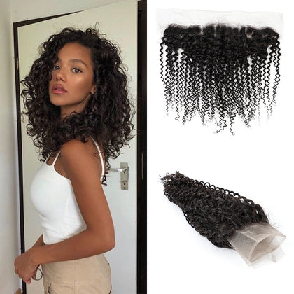 Soulbeauty Cuticle Aligned Kinky Curly Wave With 13*4 Lace Frontal Indian Hair