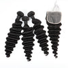 Wholesale Unprocessed Virgin Cuticle Aligned Deep Virgin Hair 3 Human Bundles With Lace Frontal