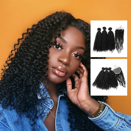 Wholesale Best Selling Products Kinky Curly Wave Hair Bundles With 4*4 Closure Human Hair