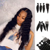 Factory Price Wholesale Hair Peruvian Virgin Human Deep Hair Bundles With Lace Closure