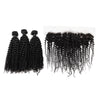 Brazilian Kinky Curly Wave Indian Raw Virgin Human Hair Bundles With Lace Frontal