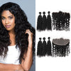 Cuticle Aligned Brazilian Natural Color Curly Wave Human Hair Bundles With Frontal