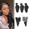 Virgin Human Hair Lace Front Closure 3 Bundles Loose Hair Bundles With Closure