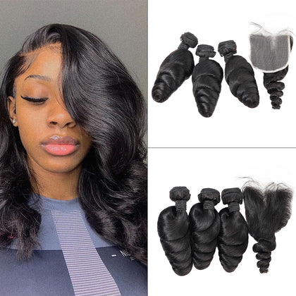 Wholesale China Supplier Loose Wave 3 Bundles With Closure Hair Bundles With Closure