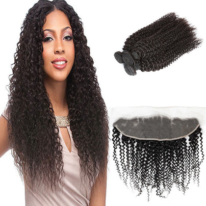 Soul Beauty Kinky Curly Wave Bundles With Lace Frontal Factory