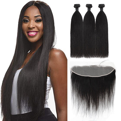 Soul Beauty Hair Extension Straight Hair With Frontal Virgin Brazilian