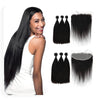 Hotsell 100% Remy Cuticle Aligned Brazilian Human Straight Hair Bundles With Lace Frontal Hair