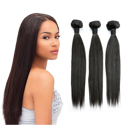 Straight Wave 3 Bundles 100% Human Hair Bundles Unprocessed Cambodian Virgin Hair Natural Color