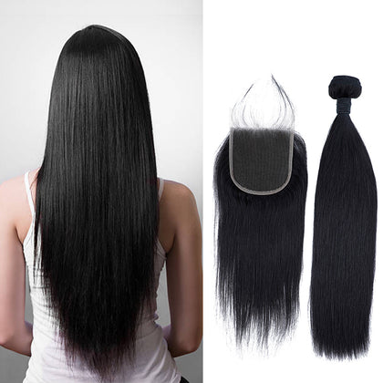 Hair Grade Straight Hair Weaving Virgin Peruvian Lace Closure